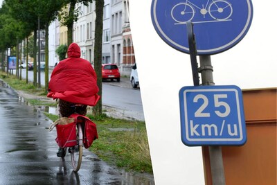 Nicht schneller als 25 kmh auf Radwegen in Antwerpen Stadt