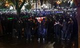 Protesters in the center of Tbilisi. 