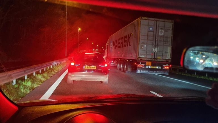 Traffic on the A58 ended up in a heavy traffic jam on Tuesday morning. 