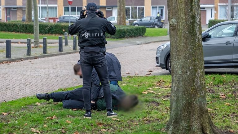 One of the men who was arrested in Drunen (photo: Iwan van Dun/SQ Vision).