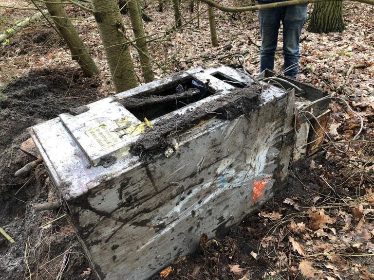 The ATM was found in the woods (private photo).