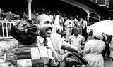 Desi Bouterse during the celebration of Independence Day, 1997.