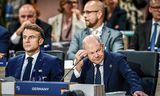 French President Emmanuel Macron and German Chancellor Olaf Scholz during the NATO summit on July 11 this year in Washington. Photo Kay Nietfeld/dpa