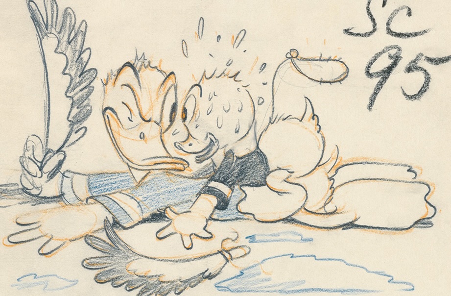 Barks sketch for the 1941 Donald Duck story “Donald and the Truants.”