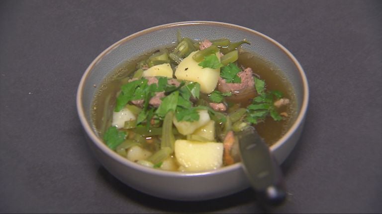 The stumpel bean soup, a meal soup with potatoes and string beans (photo: Omroep Brabant).