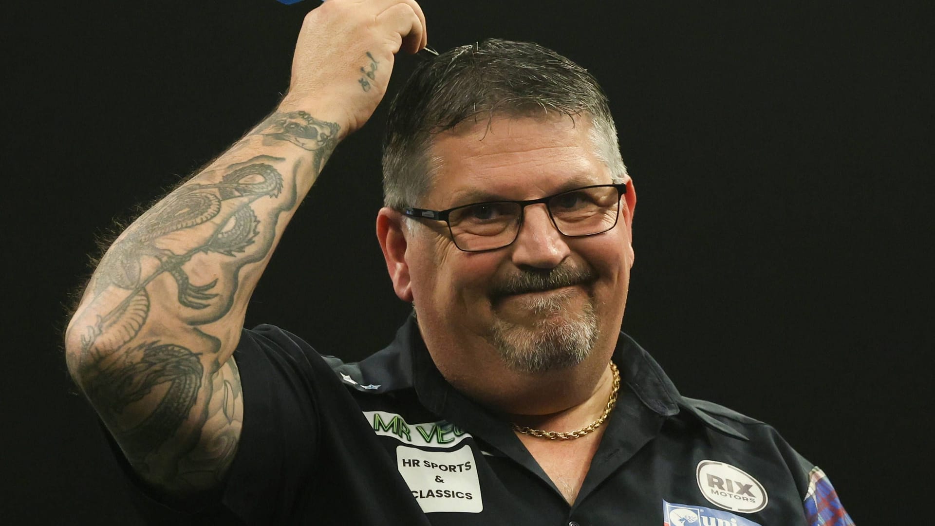 Gary Anderson: The world number 14 is eliminated. Gary Anderson: The world number 14 is eliminated.