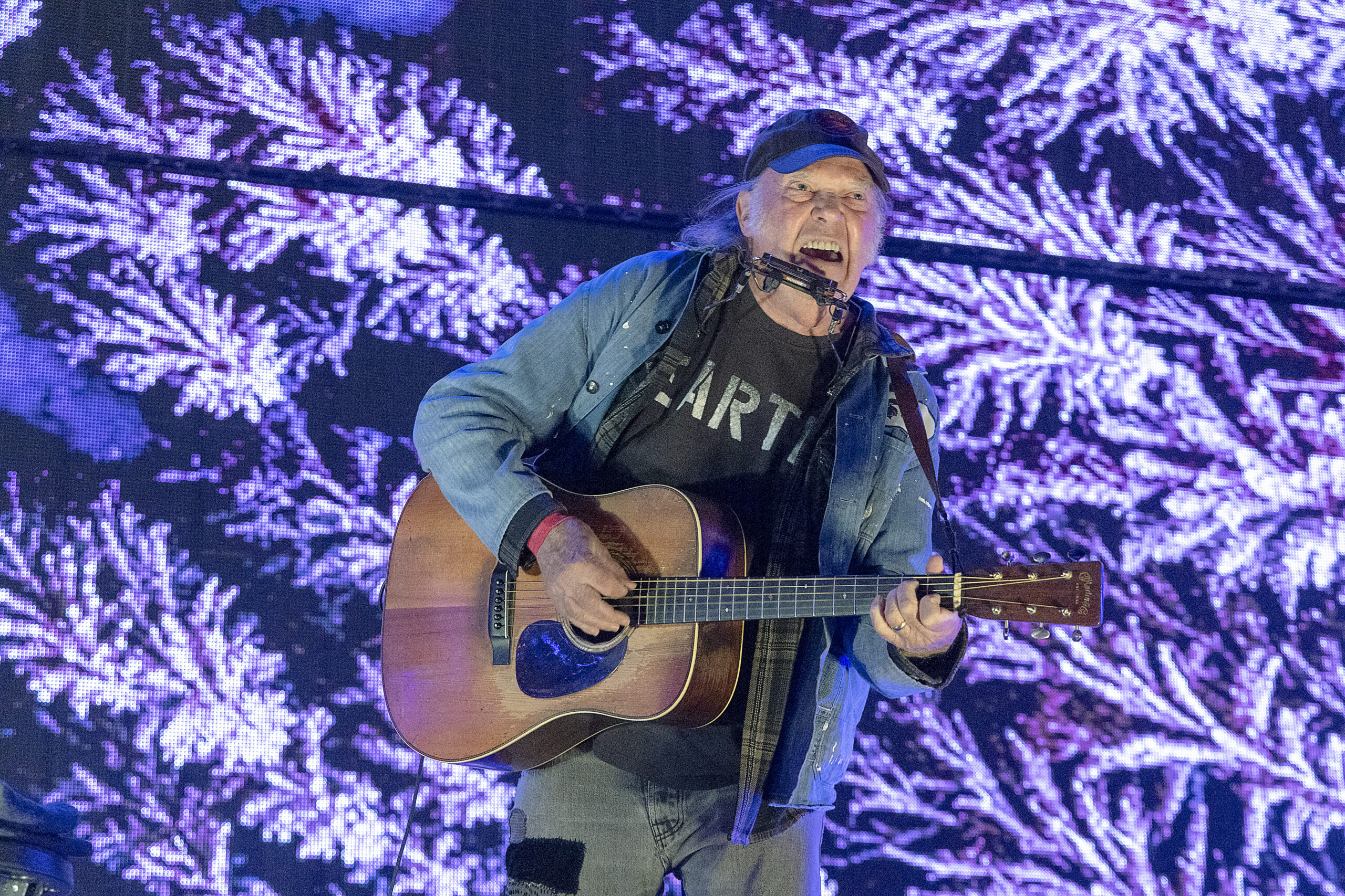 Neil Young during the “Farm Aid” event at the Ruoff Home Mortgage Music Center in Noblesville, Indiana on September 23, 2023.