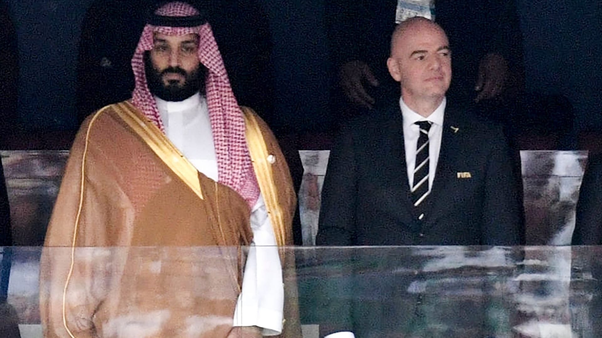 Saudi Arabia's Crown Prince Mohammed bin Salman (left) and FIFA President Gianni Infantino at the 2018 World Cup in Russia: Years of preparation.