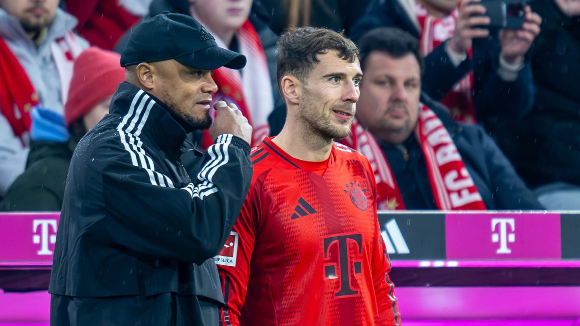 Vincent Kompany and Leon Goretzka (r.): They are pushing for the next victory in the "Premier class".