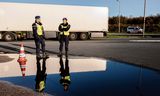 A border control by the military police, police and customs in 2022 on the A12 near Zevenaar. 