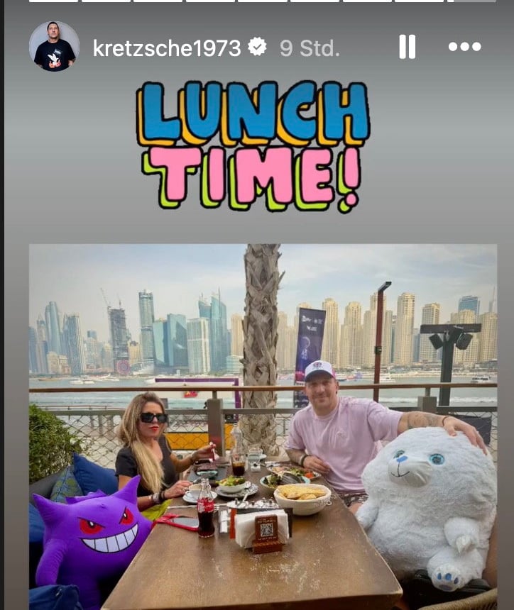 Stefan Kretzschmar mit seiner Frau Doreen genannt Dorle und den Rummel-Gewinnen in Dubai