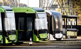 Electric buses on the site of the ailing Ebusco in Venray, last month.  
