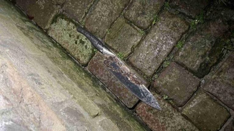 A found knife in Roosendaal. 