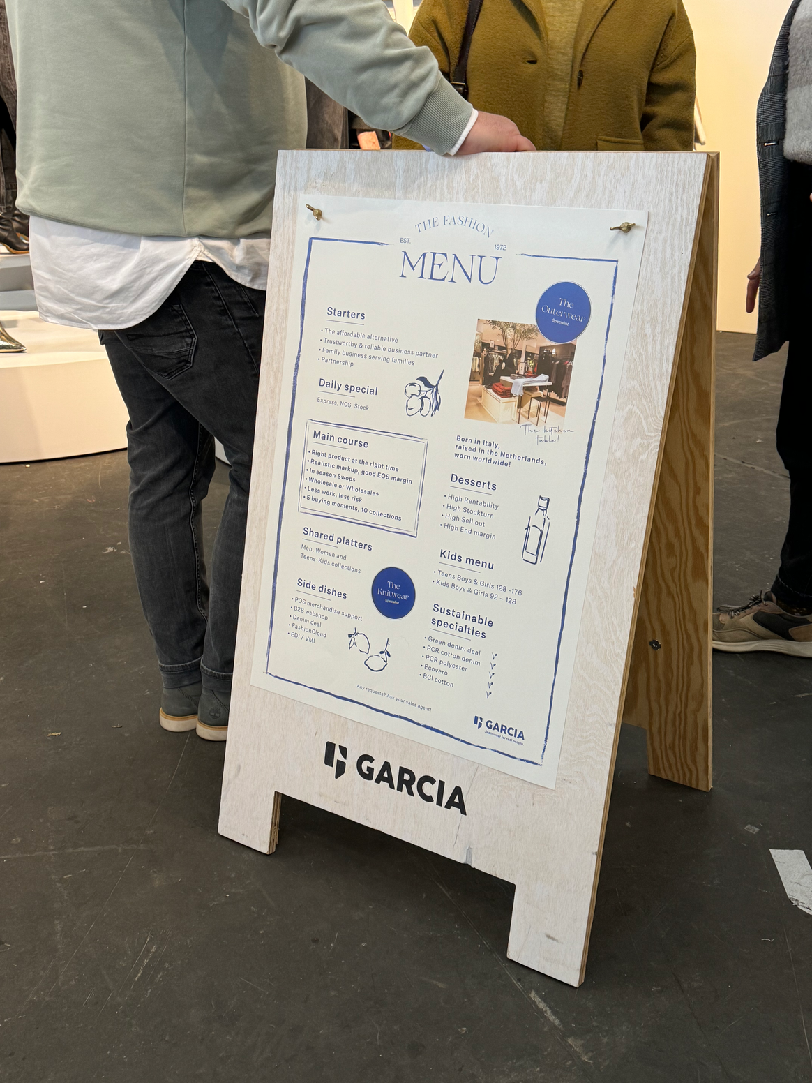 A clear detail from Garcia: A seed vatting of the mark in the front of a menu card.