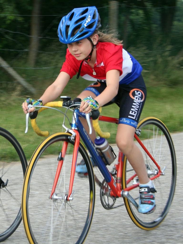 Jamie on a bike, as an 8-year-old (private photo).