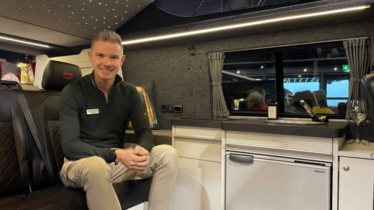 Patrick Drenthen in one of the 'vanlife' vans
