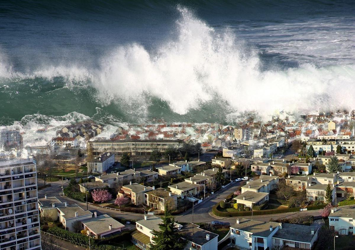 Recreación de un tsunami