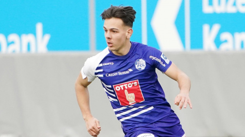 Jashari in the FC Luzern jersey.
