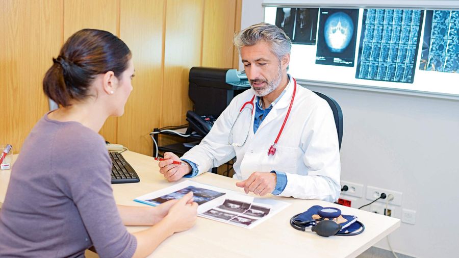 Doctor with patient.