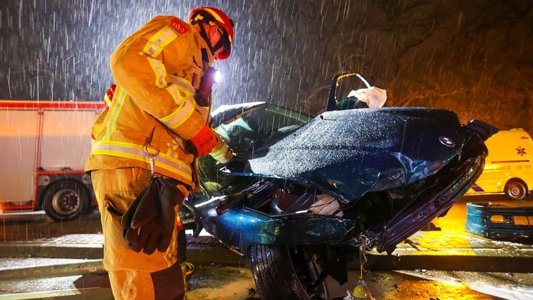 The motorist was freed and taken to hospital (photo: Arno van der Linden/SQ Vision).
