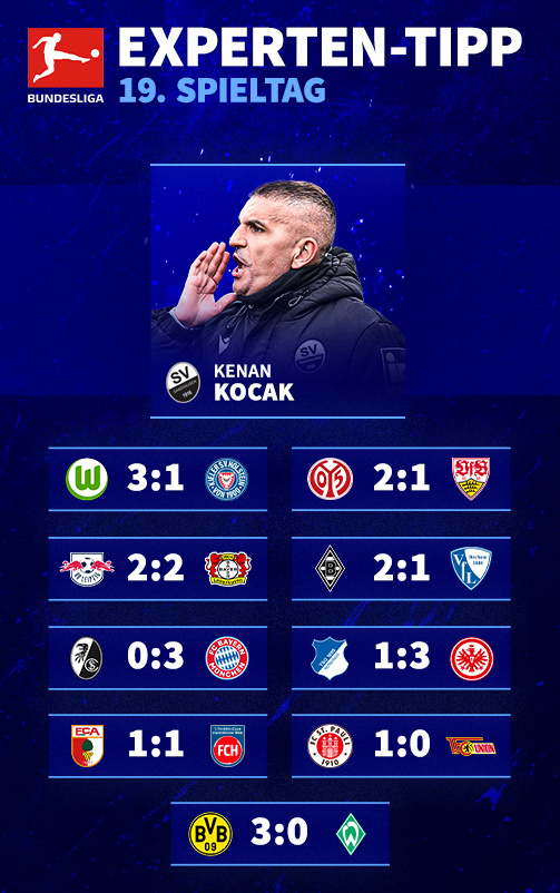 © tm/imago - Kenan Kocak's tips for the 19th Bundesliga matchday