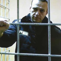 Alexéi Navalni in jail. | Photo: AFP