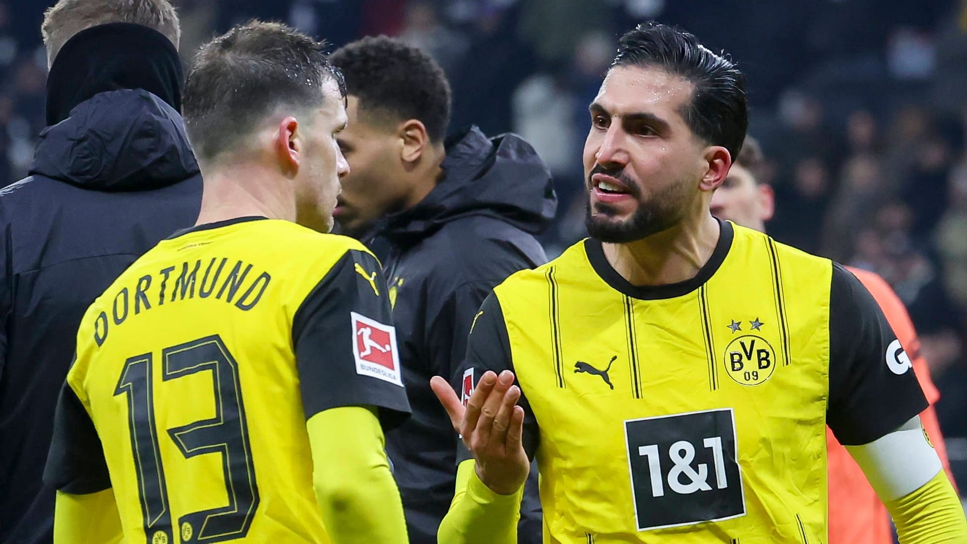 Pascal Groß and Emre Can (r.): Things apparently got louder between the two. Pascal Groß and Emre Can (r.): Things apparently got louder between the two.