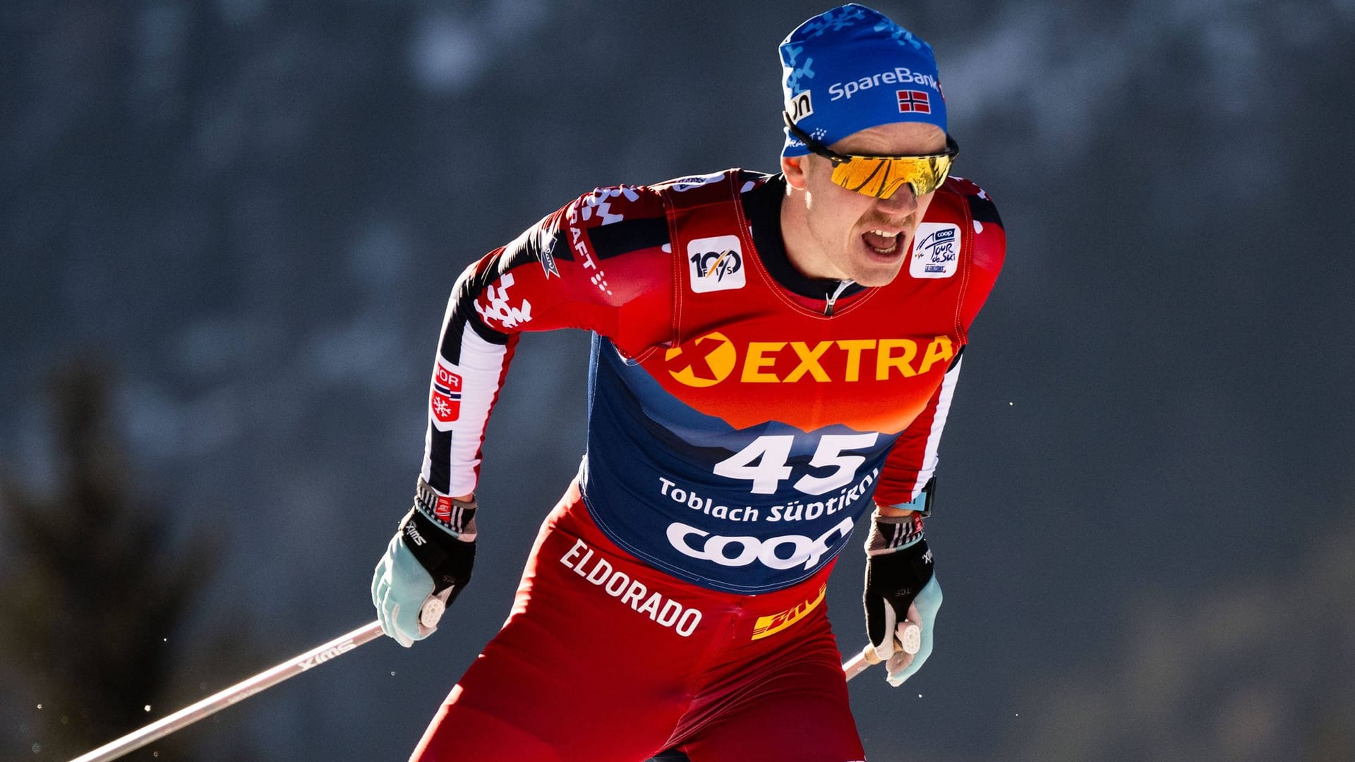 Jan Thomas Jenssen during a competition: The Norwegian was almost killed by a tree. Jan Thomas Jenssen during a competition: The Norwegian was almost killed by a tree.