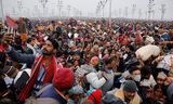 Visitors to the Maha Kumbh Mela Dream together on the first day of the spiritual festival where around 400 million Hindus are expected in 45 days.