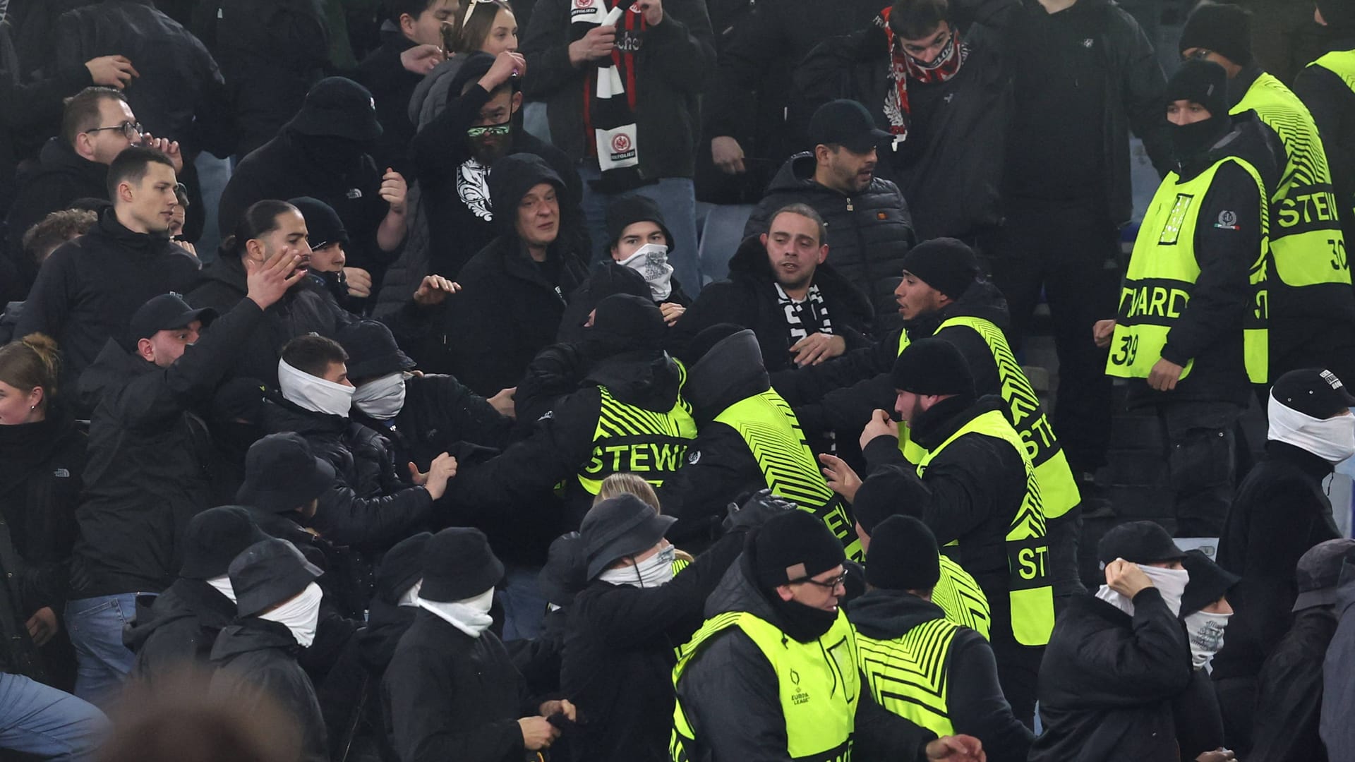 Riot in the Olympic Stadium of Rome.