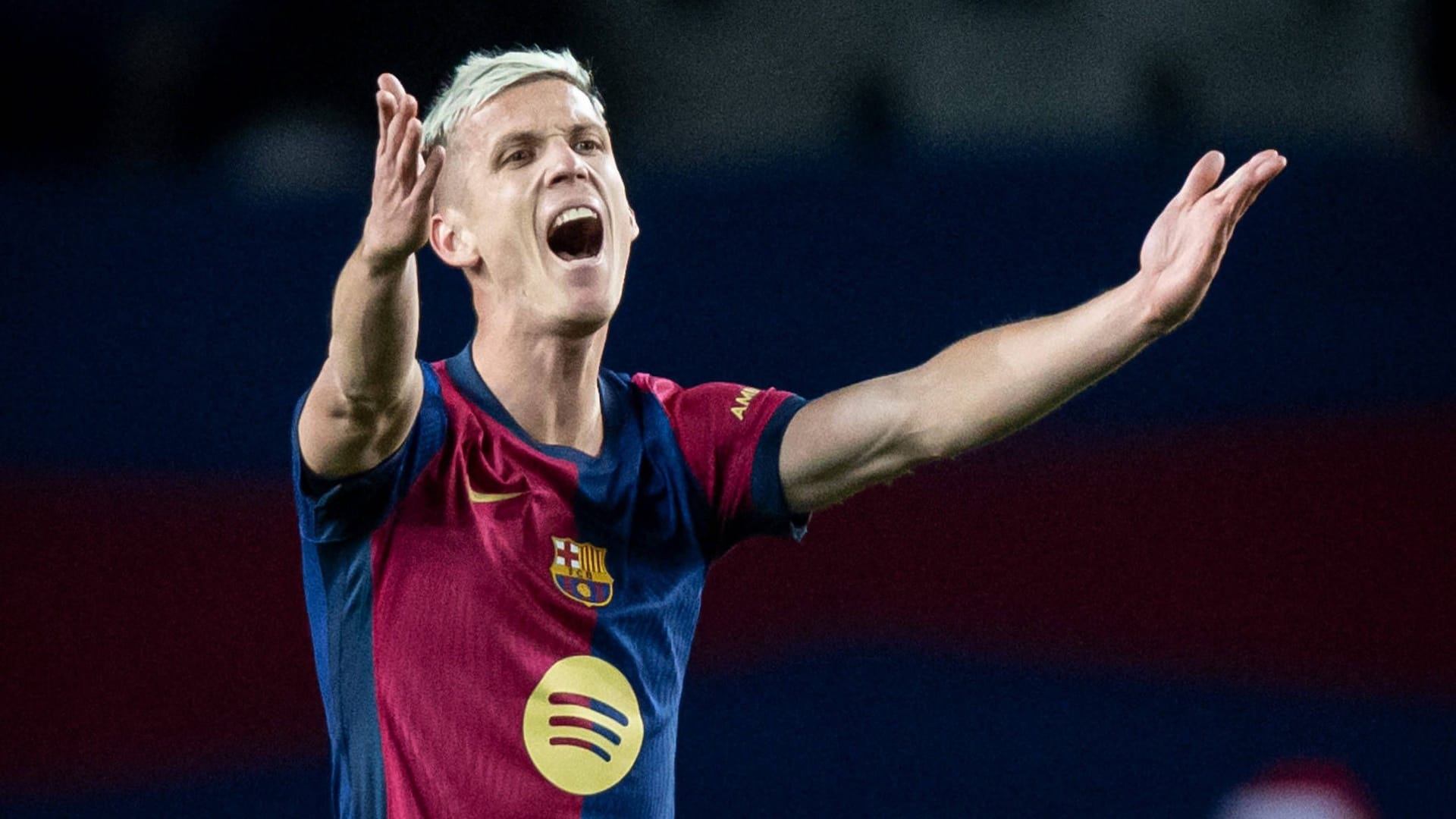 Desperate: Dani Olmo in the FC Barcelona jersey. He won't be able to wear this anymore for the time being.