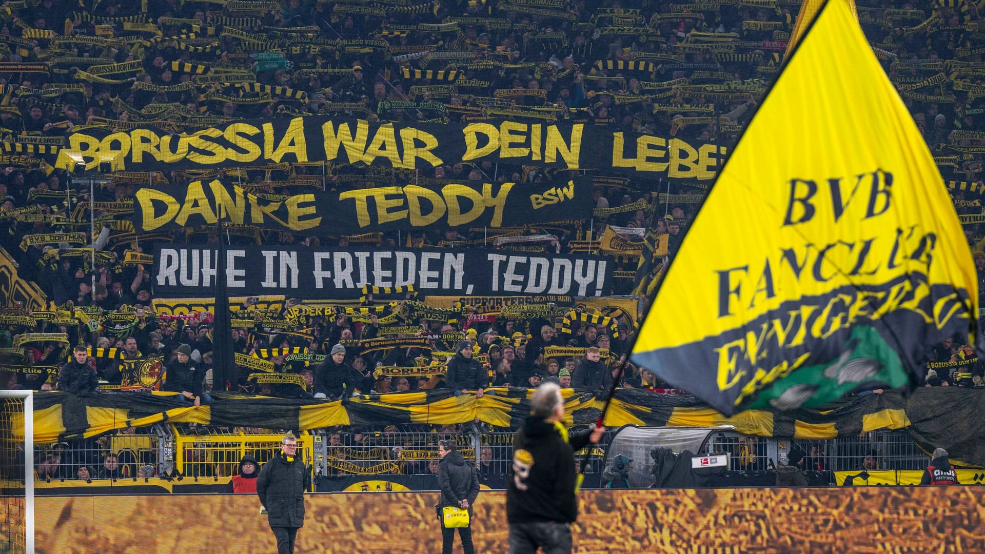 The Signal Iduna Park: The stadium observed a minute's silence before kick-off.