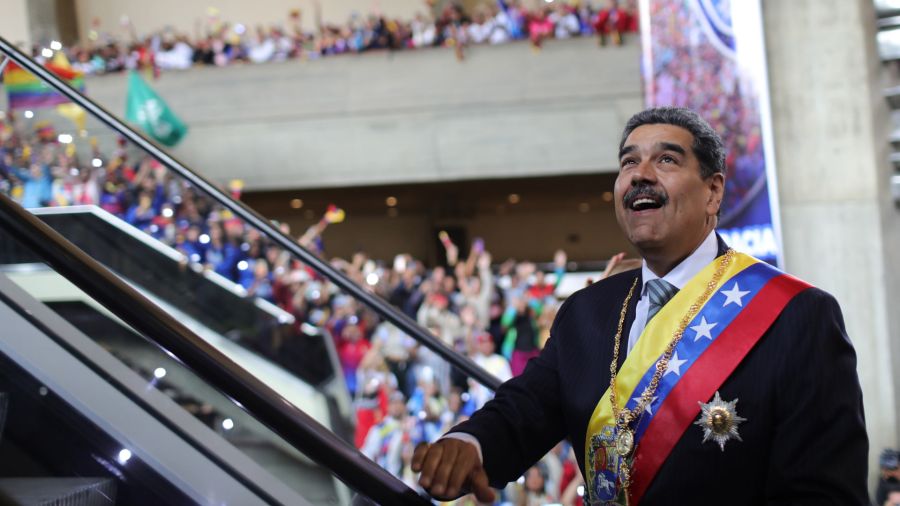 PhotoGalleria the Venezuelan president, Nicolás Maduro, smiling prior to his annual message before the public authorities, at the Teresa Carreño Theater, in Caracas, Venezuela