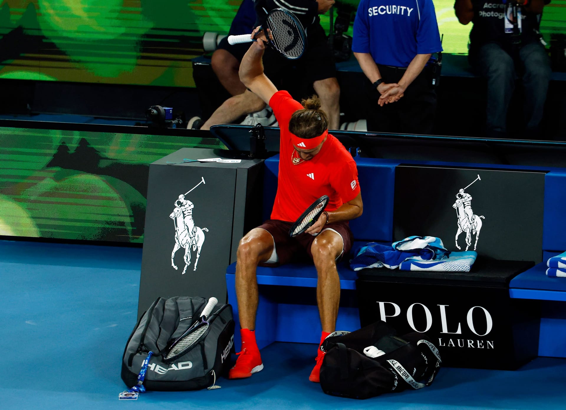 Stick throw: Zverev simply couldn't find a way to beat the reigning title holder.