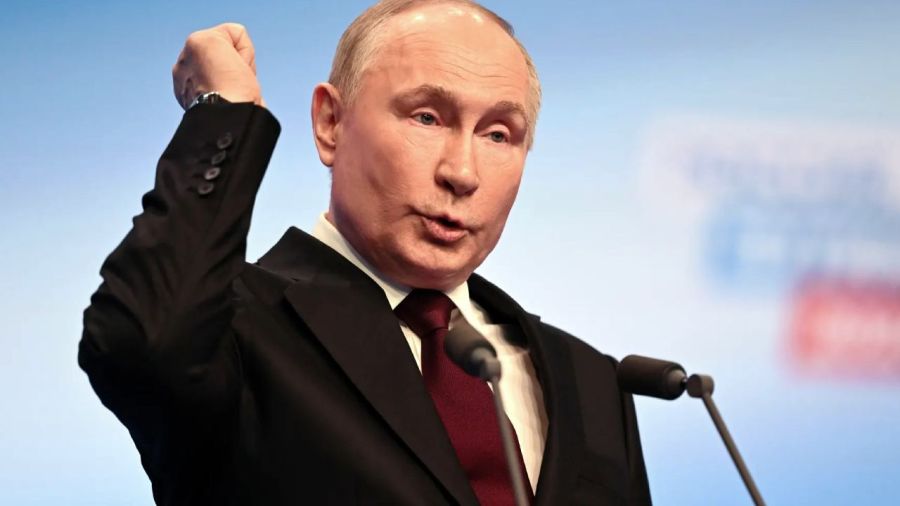 Vladimir Putin in his victory speech