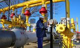 An employee of gas company Moldovatransgaz at work at a branch in Chisinau, March 2023. 