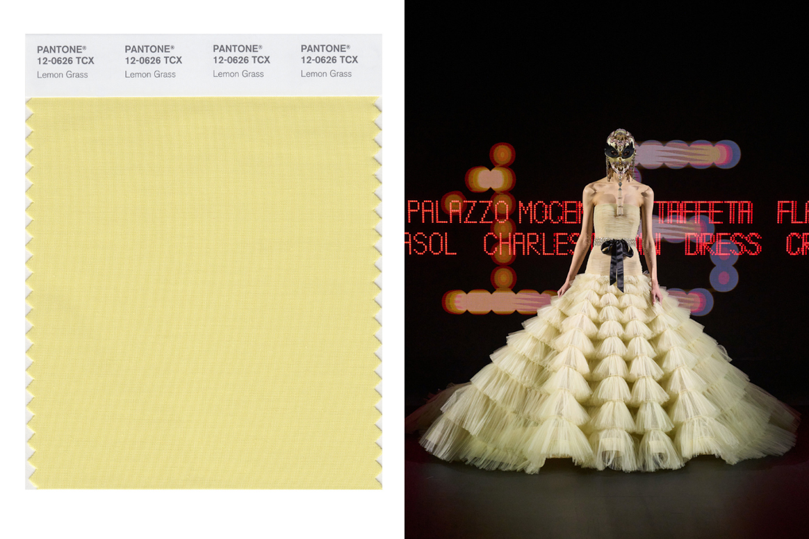 Pantone Lemon Grass / Valentino Couture Collection SS25