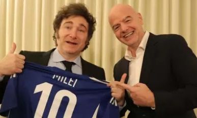 Gianni Infantino and Javier Milei