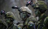 Soldiers of the Swedish armed forces during a military exercise in kung sangs, near Stockholm. 
