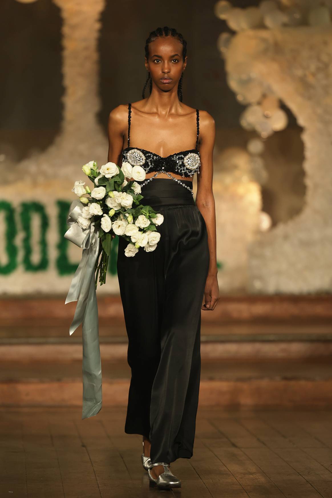 A model runs over the catwalk during the Bode Rec. Collection at the GQ Bowl 2025 on February 07, 2025 in New Orleans, Louisiana.