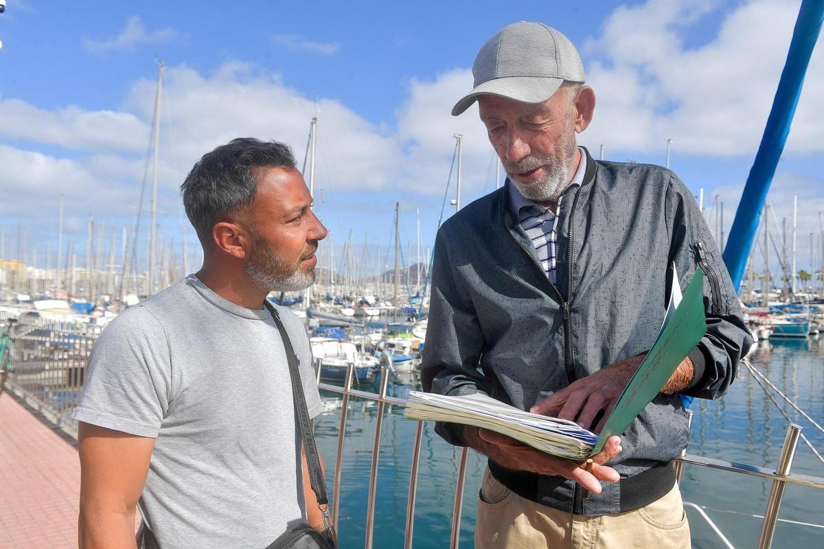 José Juan Santos y Manuel Alegre, este jueves en el Muelle Deportivo