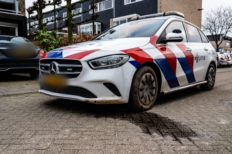 The police car was damaged in the chase (photo: Jack Brekelmans/SQ Vision).