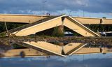 Dresden, September 2024: Parts of the partially collapsed Carola bridge are in the water of the Elbe. 