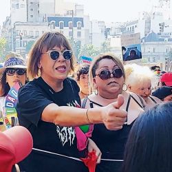 Marlene Wayar on the march. | Photo: Pili Cabrera