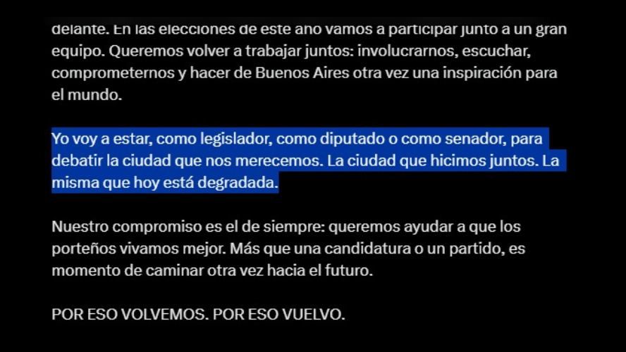Larreta tweet