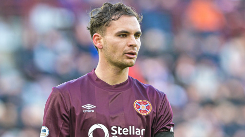 Michael Steinwender in the Hearts jersey