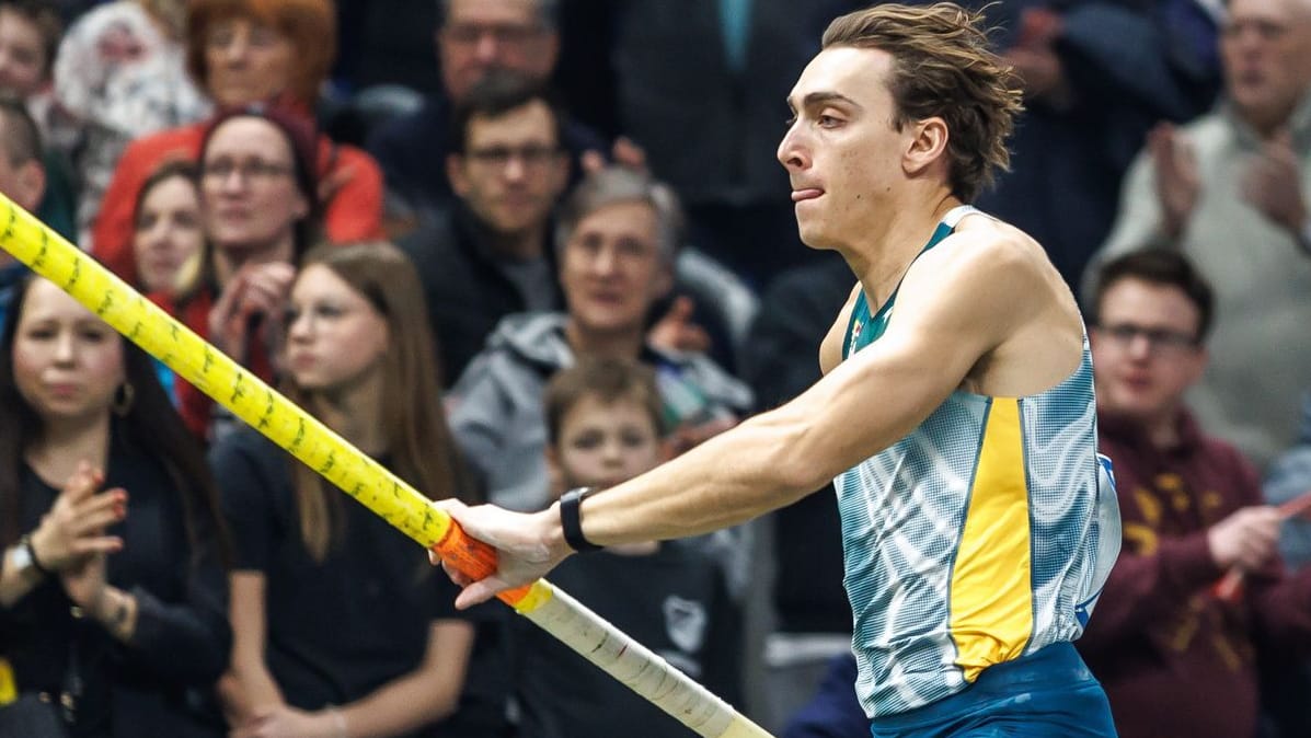 High -flyer: Armand Duplantis at the meeting in Berlin.