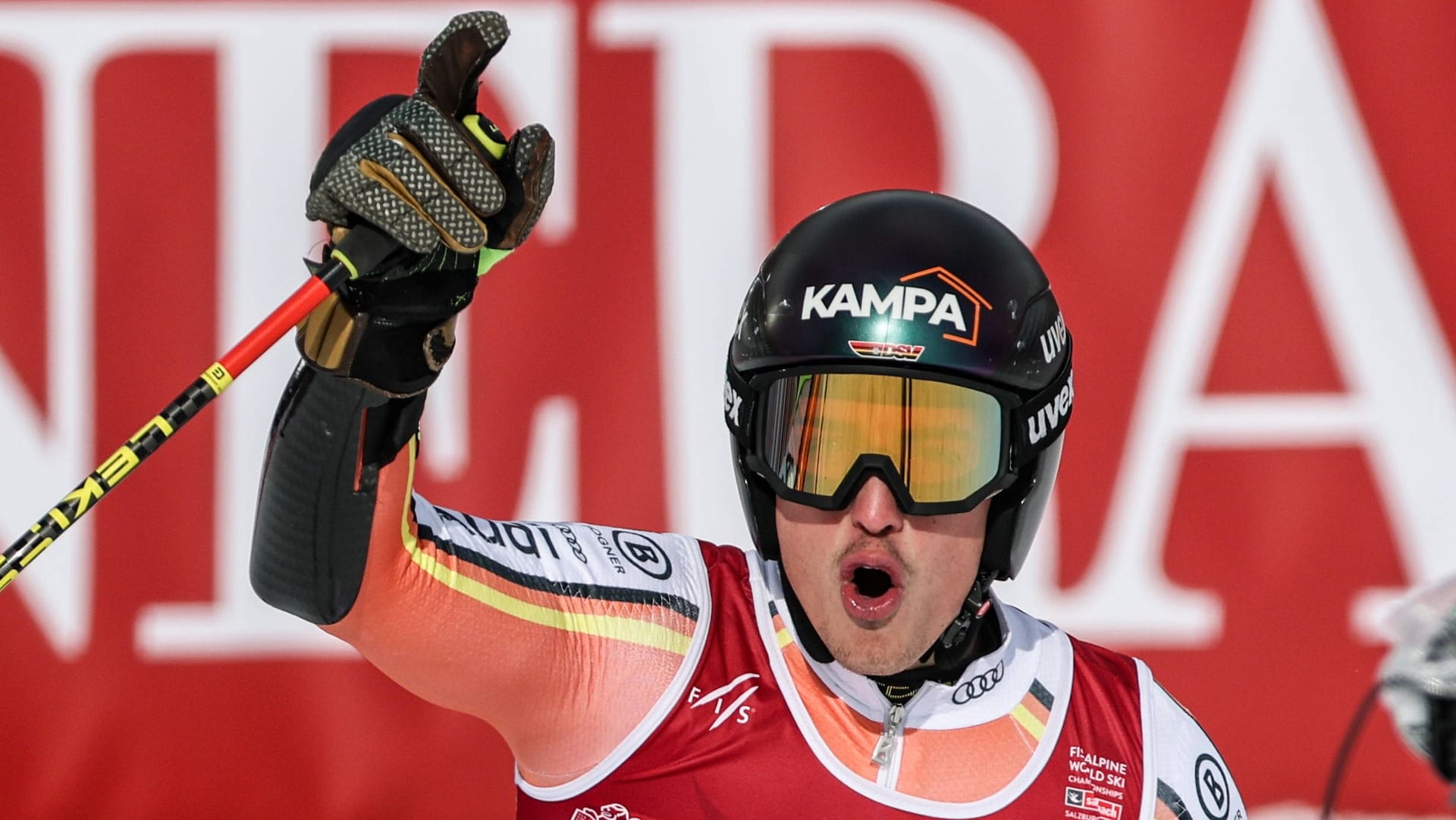 Anton Grammel is happy: the German showed a strong second run in the giant slalom.