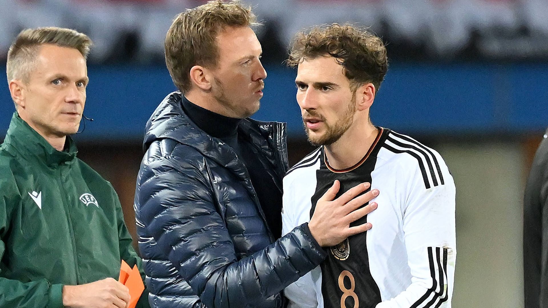 National coach Nagelsmann (left) and Goretzka in November 2023 at the international match in Austria: Return action?