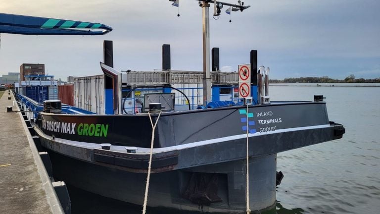 Electrically powered ship that will sail emission -free between Den Bosch, Maasvlakte and Moerdijk in April (photo: Zero Emission Services)